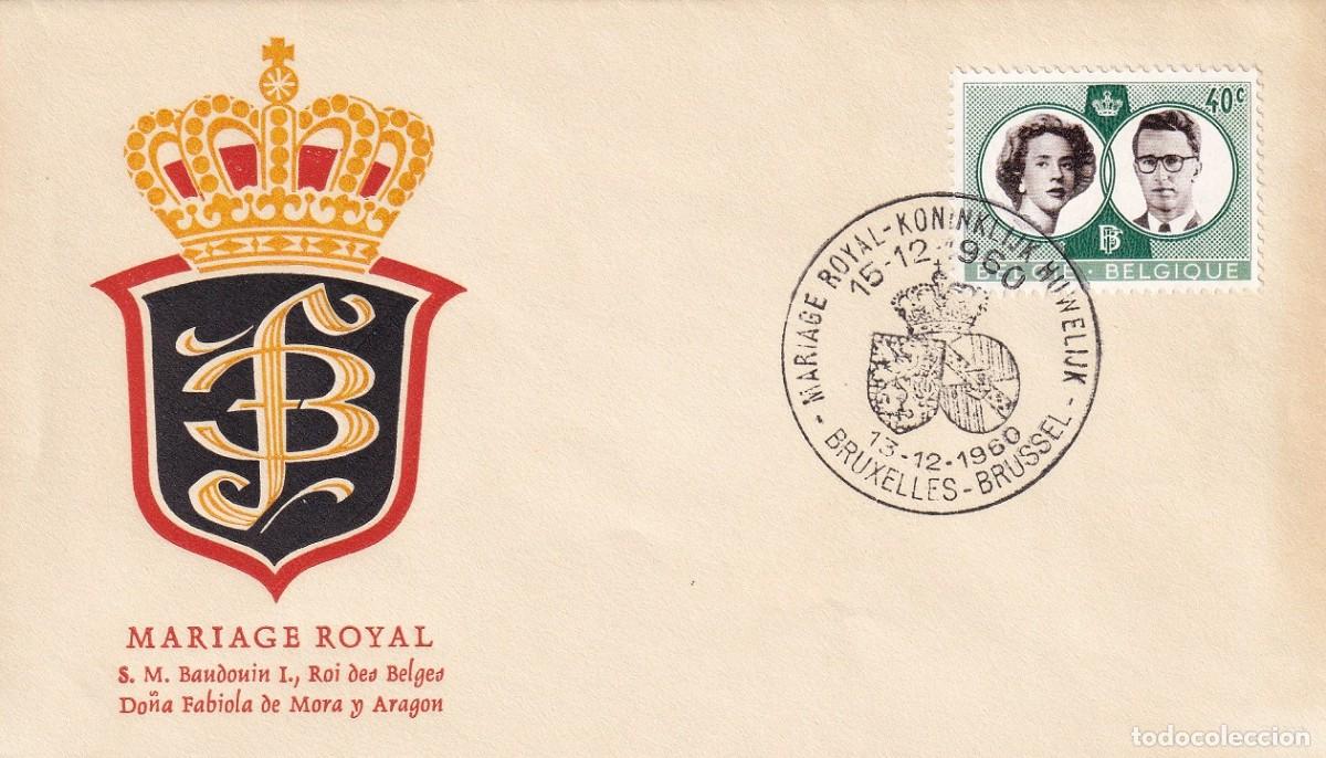Stamps: B&eacute;lgica 1960 / Boda del rey Balduino con Fabiola de Mora y Arag&oacute;n - Mariage Royal S.M. Baudouin I,..