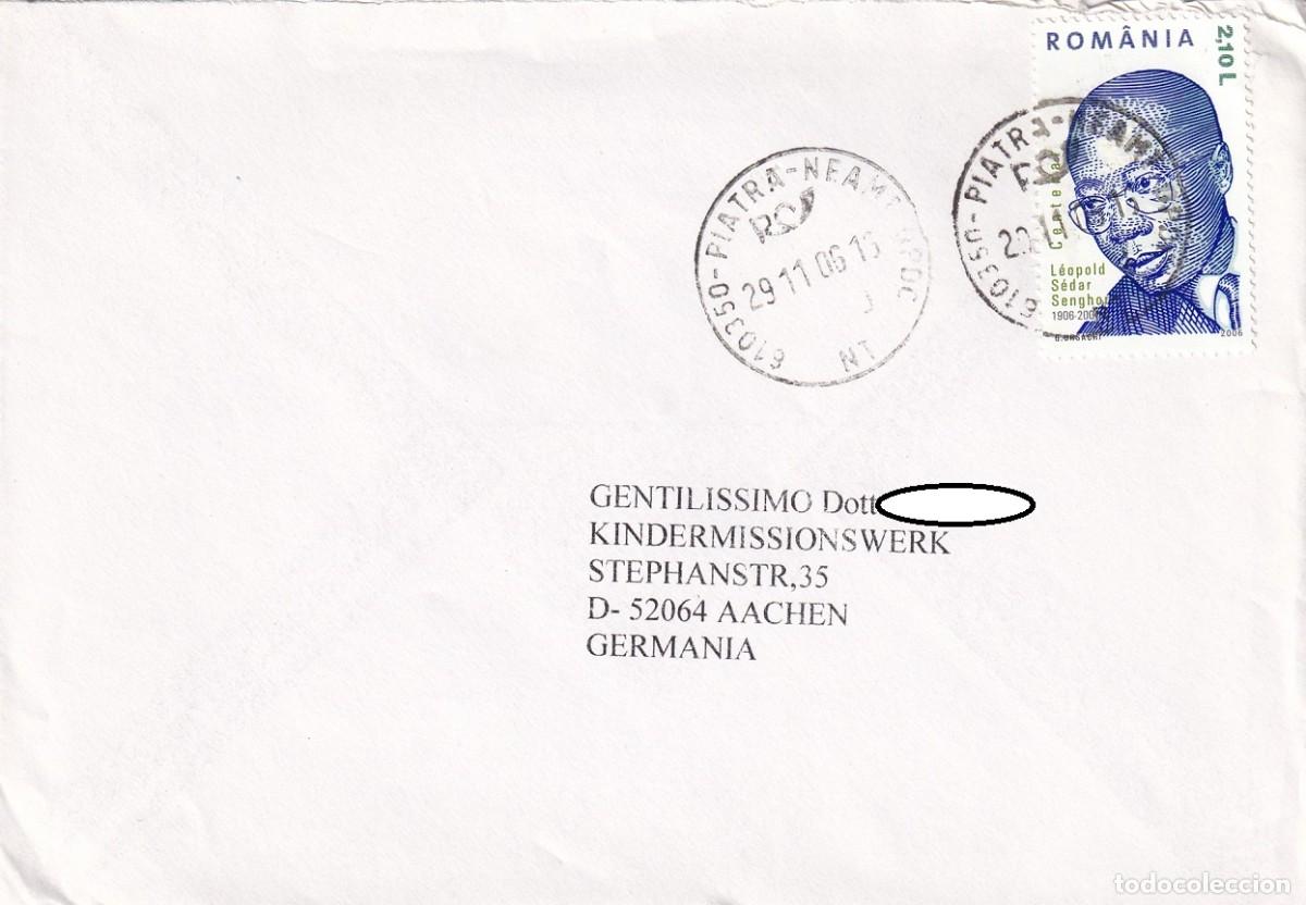 Stamps: Sobre Ruman&iacute;a 2006 a Kindermissionswerk - Centenario nacimiento de Leopold Sedar Senghor , poeta y..