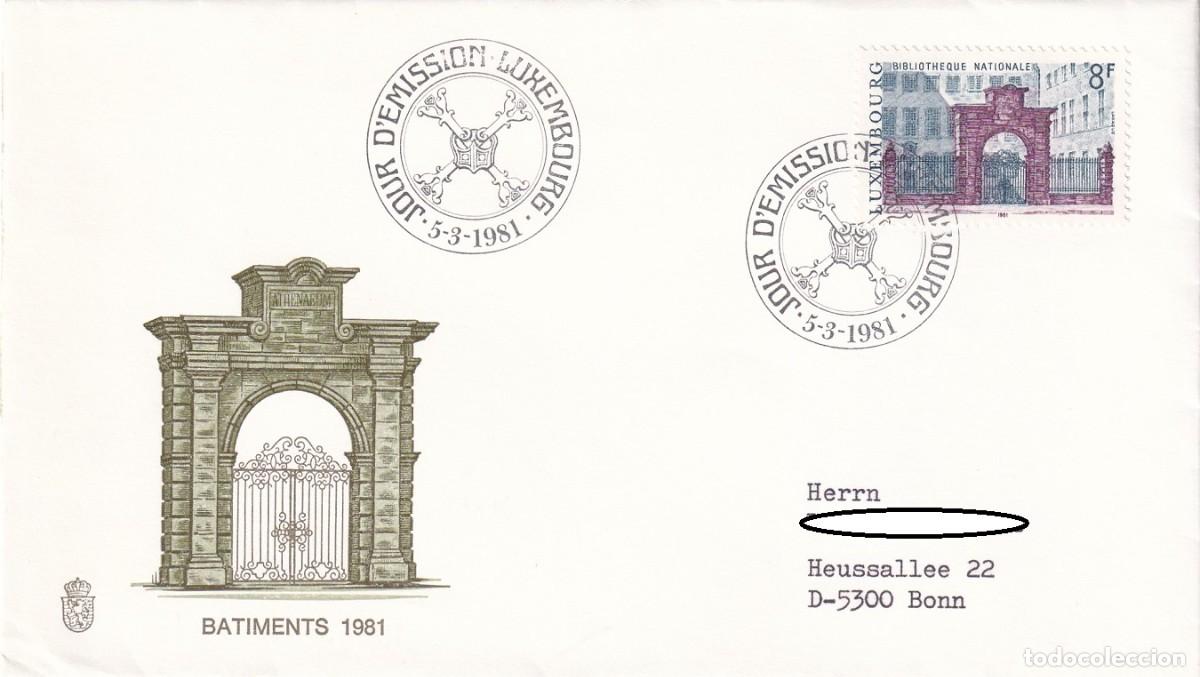 Sellos: Luxemburgo 1981 - Batiments 1981 / Edificios - La Biblioteca Nacional - Foto 1
