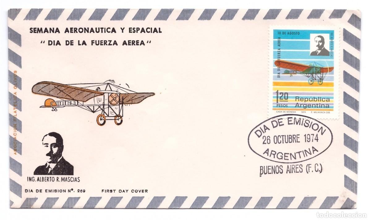 Francobolli: 26/10/1974 - SOBRE D&Iacute;A DE EMISI&Oacute;N - SEMANA AERON&Aacute;UTICA Y ESPACIAL - D&Iacute;A DE LA FUERZA A&Eacute;REA