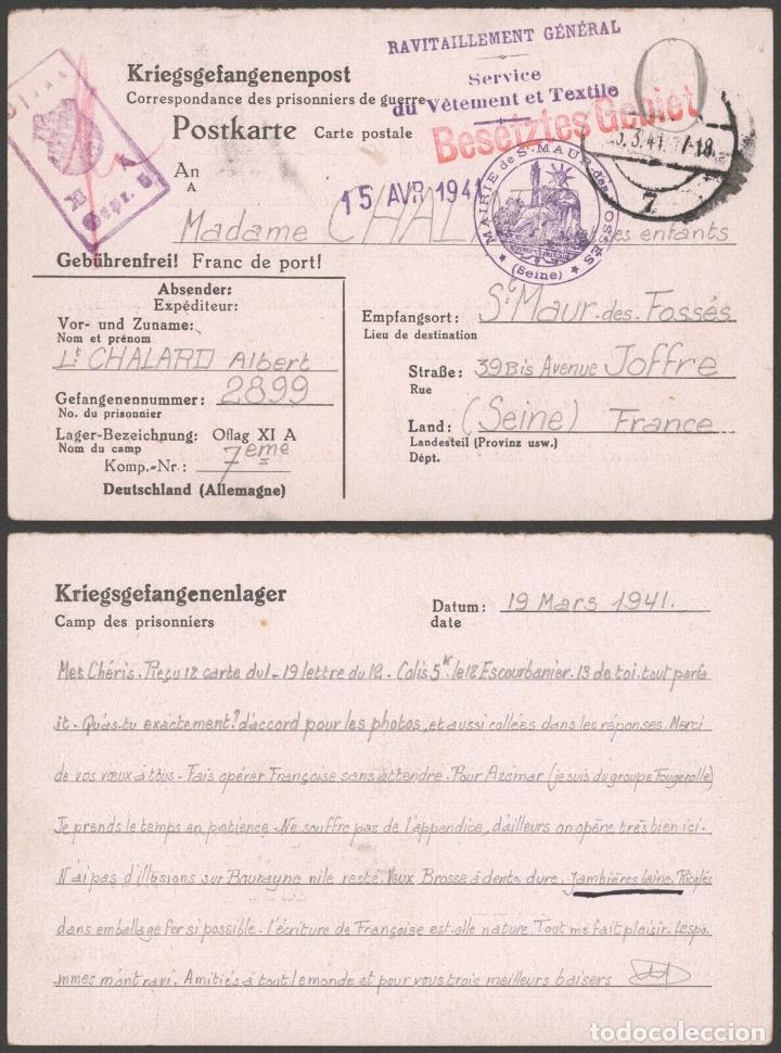 Stamps: ALEMANIA A ST MAUR DES FOSSES POW MAIL DEL OFLAG XIA 1941