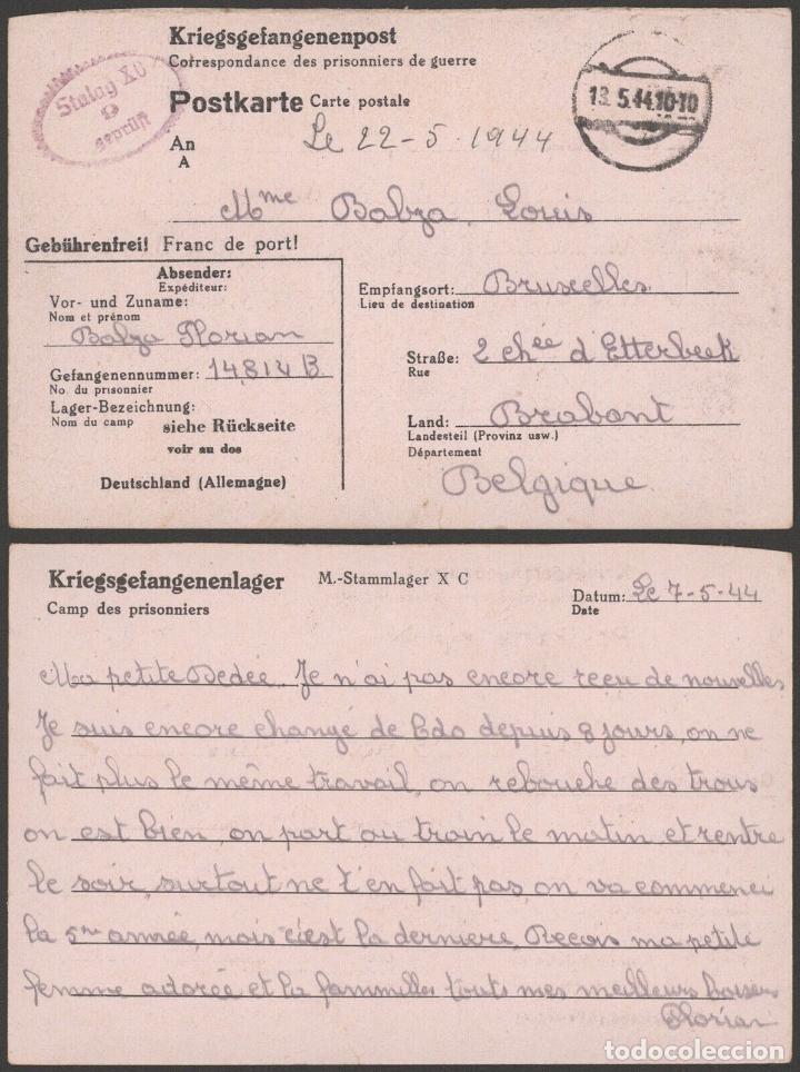 Sellos: ALEMANIA A BRUXELLES 1944 POW DE STALAG X C CON CENSURA MILITAR
