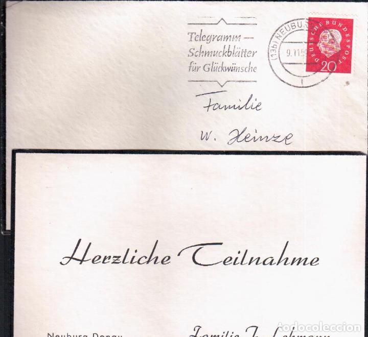 Sellos: ALEMANIA NEUBURG 1959 CARTA DE LUTO