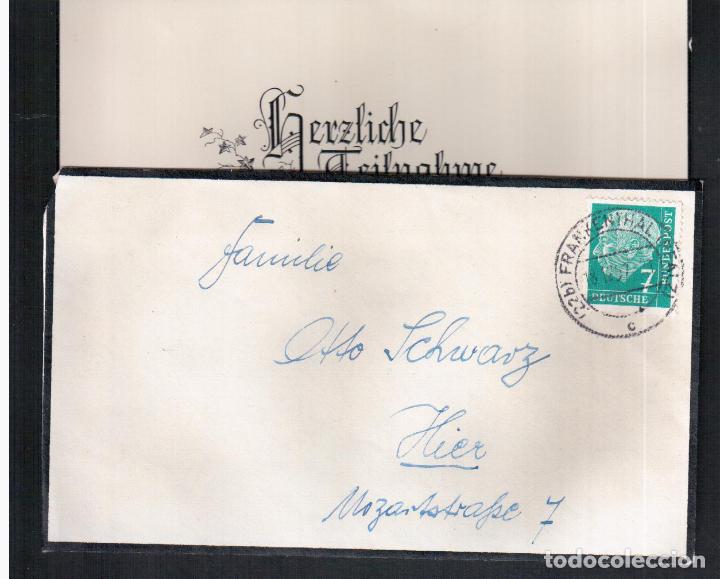 Sellos: ALEMANIA FRANKENTHAL 1957 CARTA DE LUTO