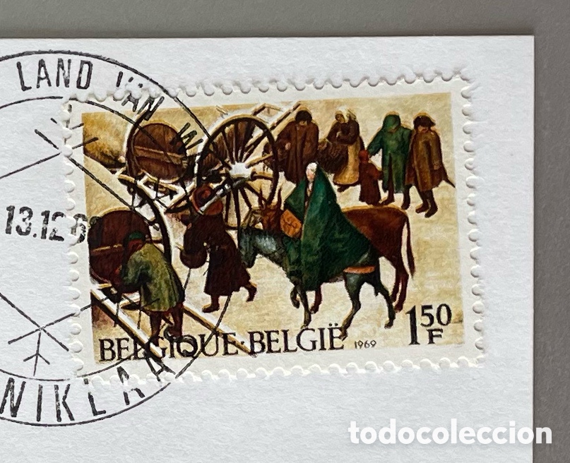 Sellos: Belgica. Navidad. Postal. 1969 - Foto 2