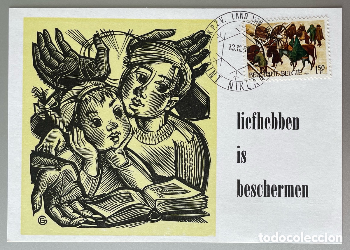 Sellos: Belgica. Navidad. Postal. 1969 - Foto 1