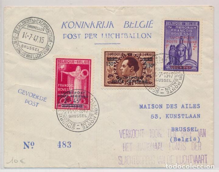 Stamps: BELGICA CC POR GLOBO MAT SALON DE LA AERONAUTICA 1947 BALLON