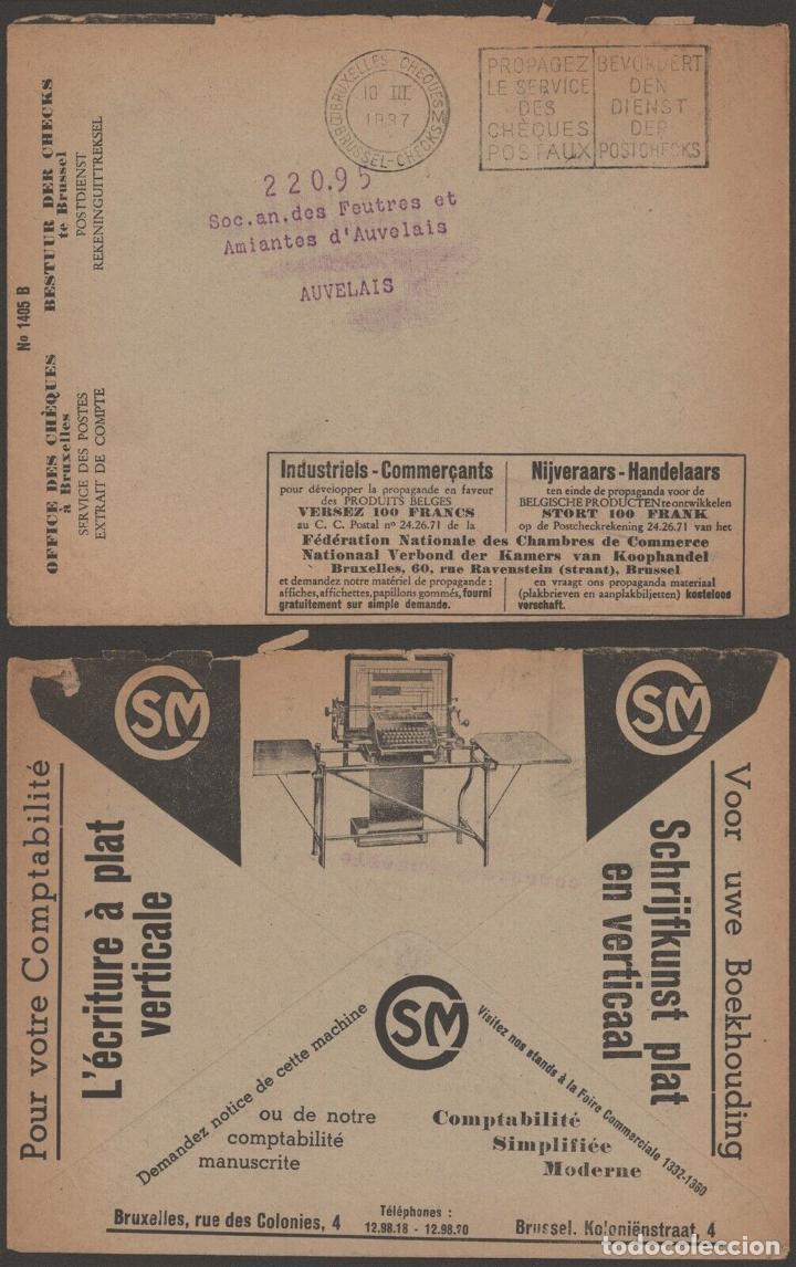 Stamps: BELGICA CHEQUES POSTALES 1937 MAQUINA DE ESCRIBIR CONTABILIDAD TYPEWRITER