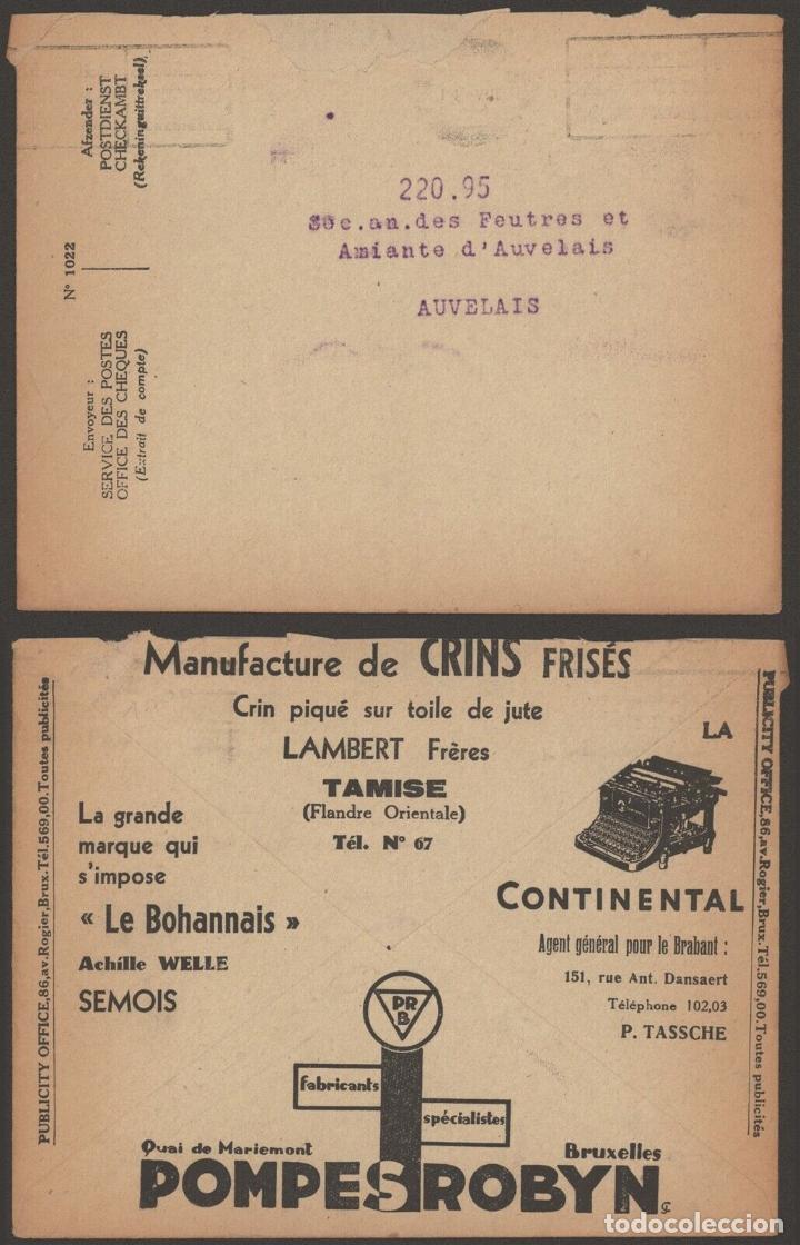 Stamps: BELGICA CHEQUES POSTALES CONTINENTAL MAQUINA DE ESCRIBIR CONTABILIDAD TYPEWRITER