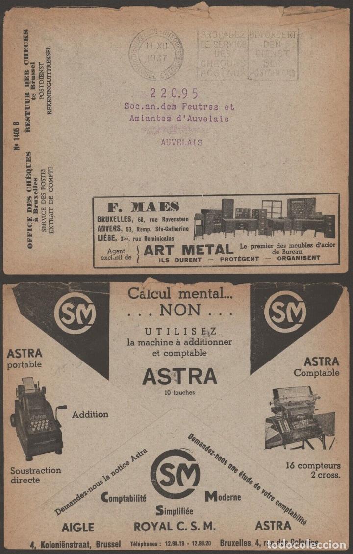 Stamps: BELGICA CHEQUES POSTALES 1937 ORDENADOR CALCULADORA COMPUTER ASTRA