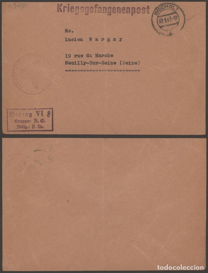 Stamps: ALEMANIA BOCHOLT 1941 POW MAIL STALAG VI F A NEULLY SUR SEINE