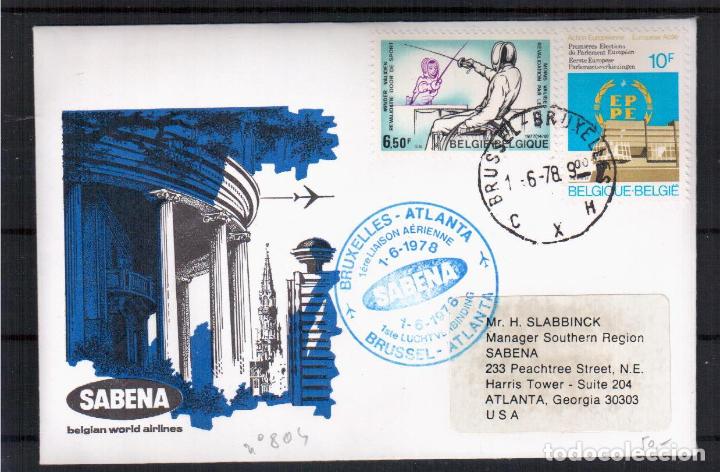 Selos: BELGICA USA PRIMER VUELO SABENA BRUSSELS ATLANTA 1978
