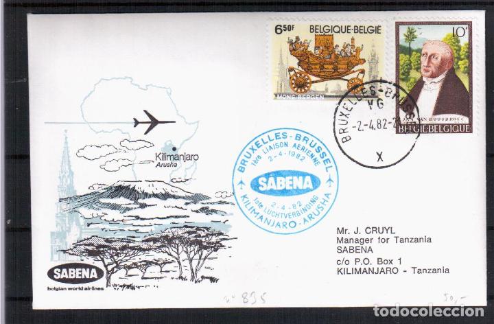Selos: BELGICA USA PRIMER VUELO SABENA BRUSSELS KILIMANJARI ARUSHA 1982