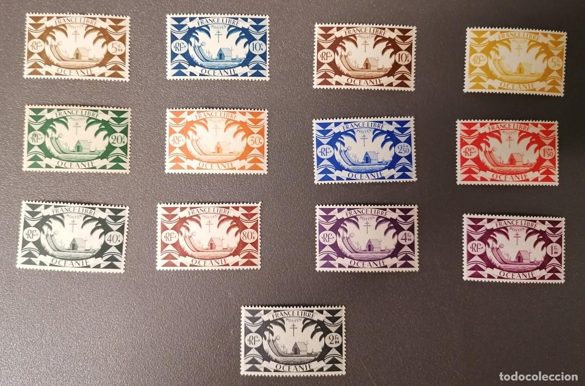 Timbres: LOTE DE 13 SELLOS DE OCEANIA - MISMA COLECCION - SIN USAR - A&Ntilde;O 1942 - SCOTT 136-148
