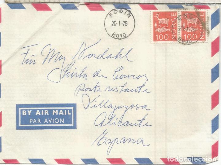 Francobolli: NORUEGA A VILAJOYOSA ALICANTE CC 1975 BODIN