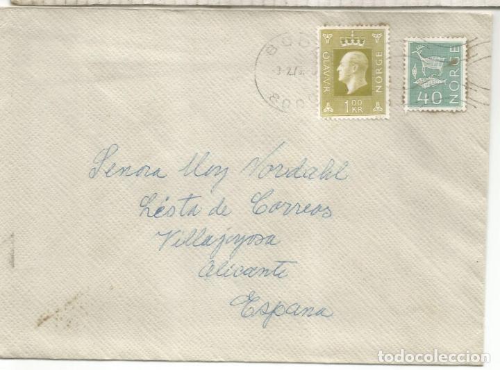 Sellos: NORUEGA A VILAJOYOSA ALICANTE CC MAT BODO 1975