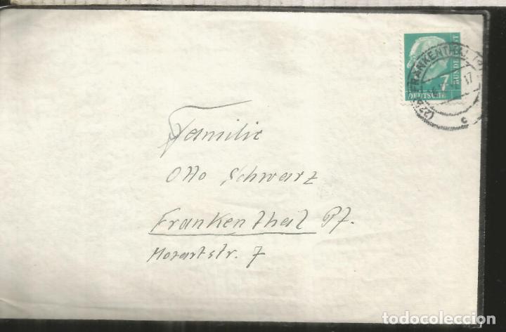 Sellos: ALEMANIA FRANKENTHAL CARTA DE LUTO MOURNING COVER 1957