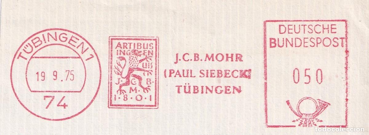 Selos: Marcofilia T&uuml;bingen 1975 / J. C. B. Mohr ( Paul Siebeck ) - T&uuml;bingen &middot; Deutsche Bundespost 050