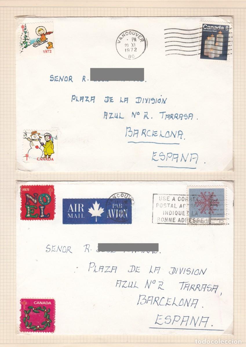 Sellos: DOS CARTAS CIRCULADAS DE VANCOUVER A TARRASA DE 1972