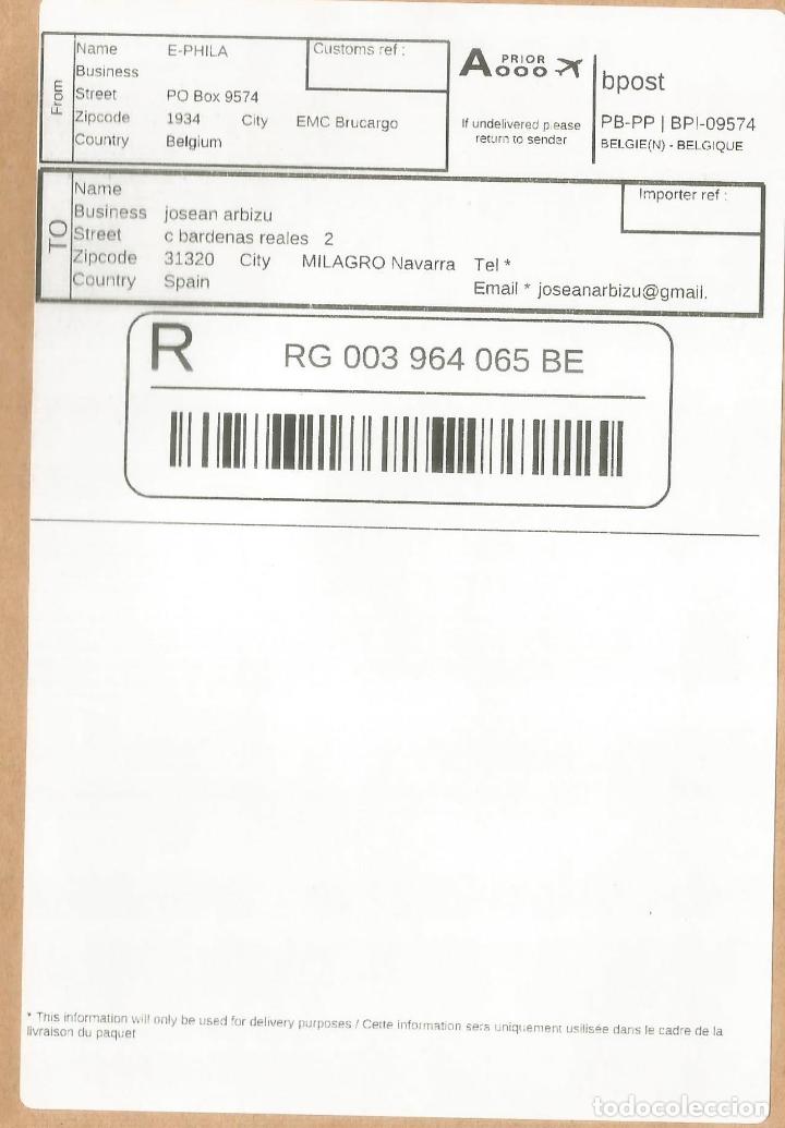 Sellos: BELGICA REGISTERED LABEL BAR CODE - Foto 1