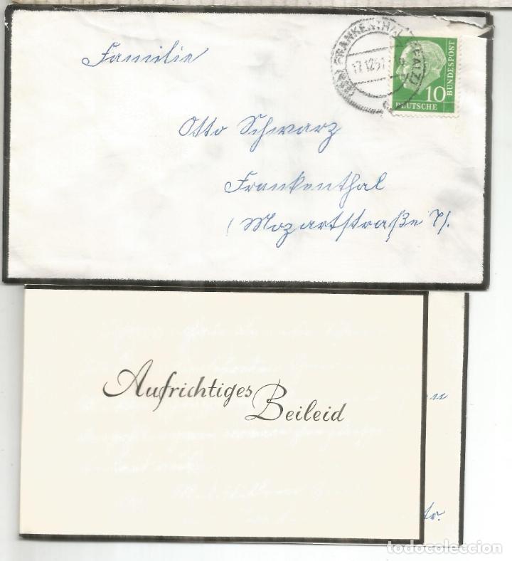 Stamps: ALEMANIA FRANKENTHAL 1957 CARTA DE LUTO MOURNING CIVER
