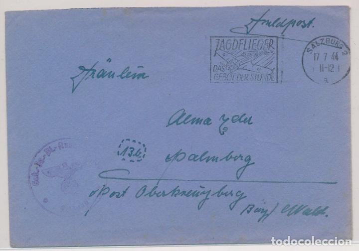 Selos: ALEMANIA SALZBUR 3 REICH CORREO MILITAR FELDPOST AVION DE CAZA FIGHTER PLANE