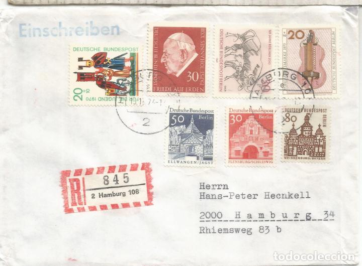 Stamps: ALEMANIA HAMBURG CERTIFICADA PAPA MUSICA ARTE ARQUITECTURA