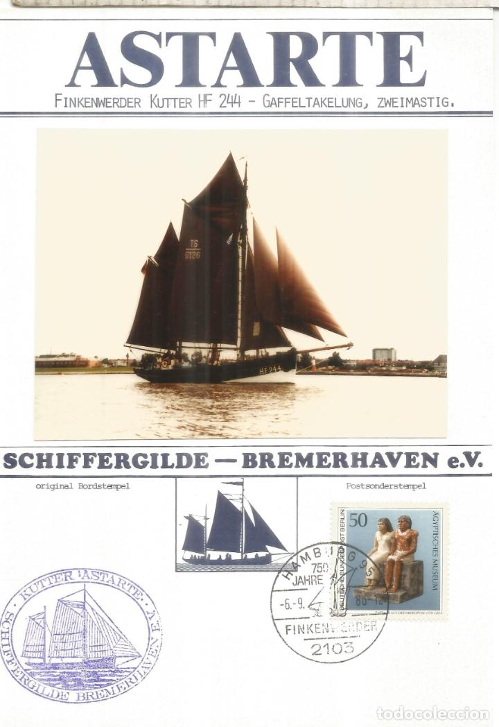Stamps: ALEMANIA HAMBURG FINKENWERDEN VELERO ASTARTE SAIL SHIP