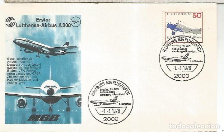 Stamps: ALEMANIA HAMBURG FRANKFURT AVION VUELO LUFTHANSA AIRBUS A300