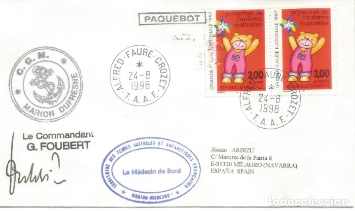 Stamps: ANTARTIDA ANTARCTIC FRANCIA PAQUEBOT MARION DUFRESNE 1998 ALFRED FAURE VUELO HELICOPTERO