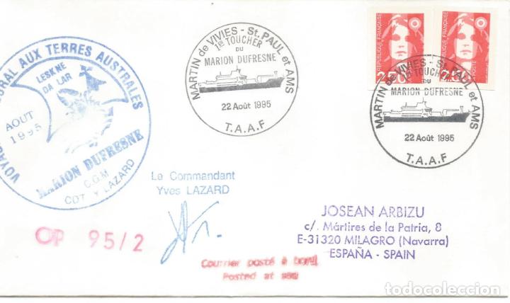 Stamps: ANTARTIDA ANTARCTIC FRANCIA PAQUEBOT MARION DUFRESNE 1995 MARTIN DE VIVIES OP 95-2