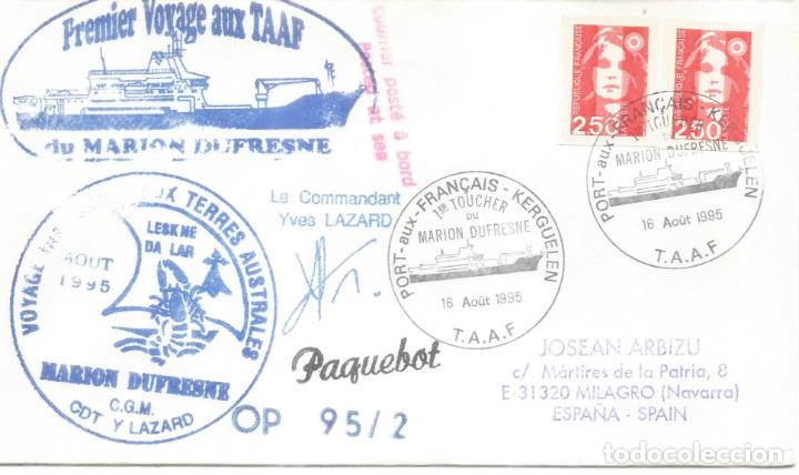 Stamps: ANTARTIDA ANTARCTIC FRANCIA PAQUEBOT MARION DUFRESNE 1995 PORT AUX FRAN&Ccedil;AIS OP 95-2