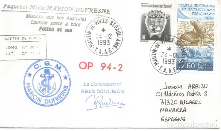 Stamps: ANTARTIDA ANTARCTIC TAAF MARION DUFRESNE 1993 MARTIN DE VIVIES OP 94-2