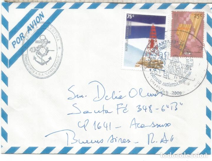 Sellos: ARGENTINA ANTARTICA ANTARCTIC CC BASE ESPERANZA + ARA CANAL BEAGLE