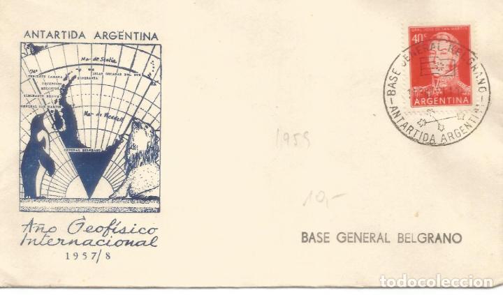 Sellos: ARGENTINA ANTARTICA ANTARCTIC CC BASE GENERAL BELGRANO
