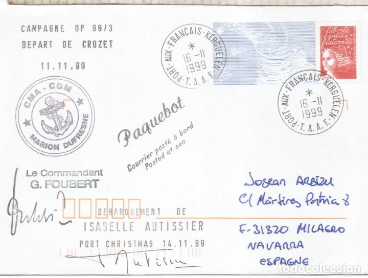 Sellos: ANTARTICA ANTARCTIC FRANCIA PAQUEBOT MARION DUFRESNE PORT AUS FRAN&Ccedil;AIS