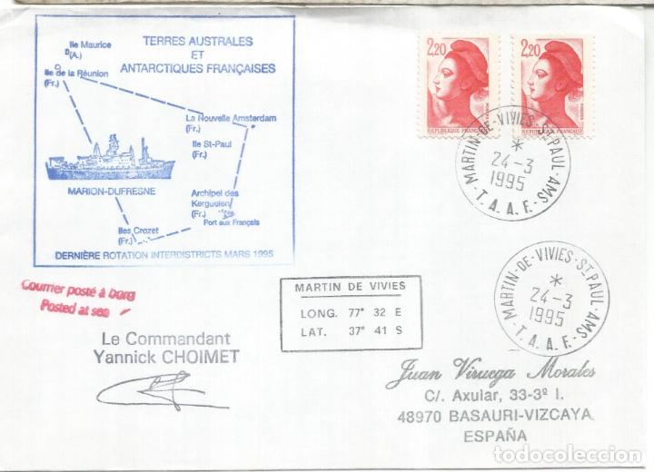 Sellos: ANTARTICA ANTARCTIC FRANCIA PAQUEBOT MARION DUFRESNE MARTIN DE VIVIES 1995