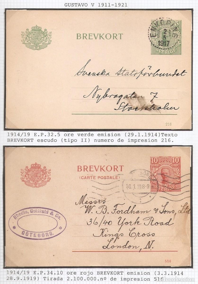 Sellos: SUECIA. 2 ENTERO POSTAL. - Foto 1