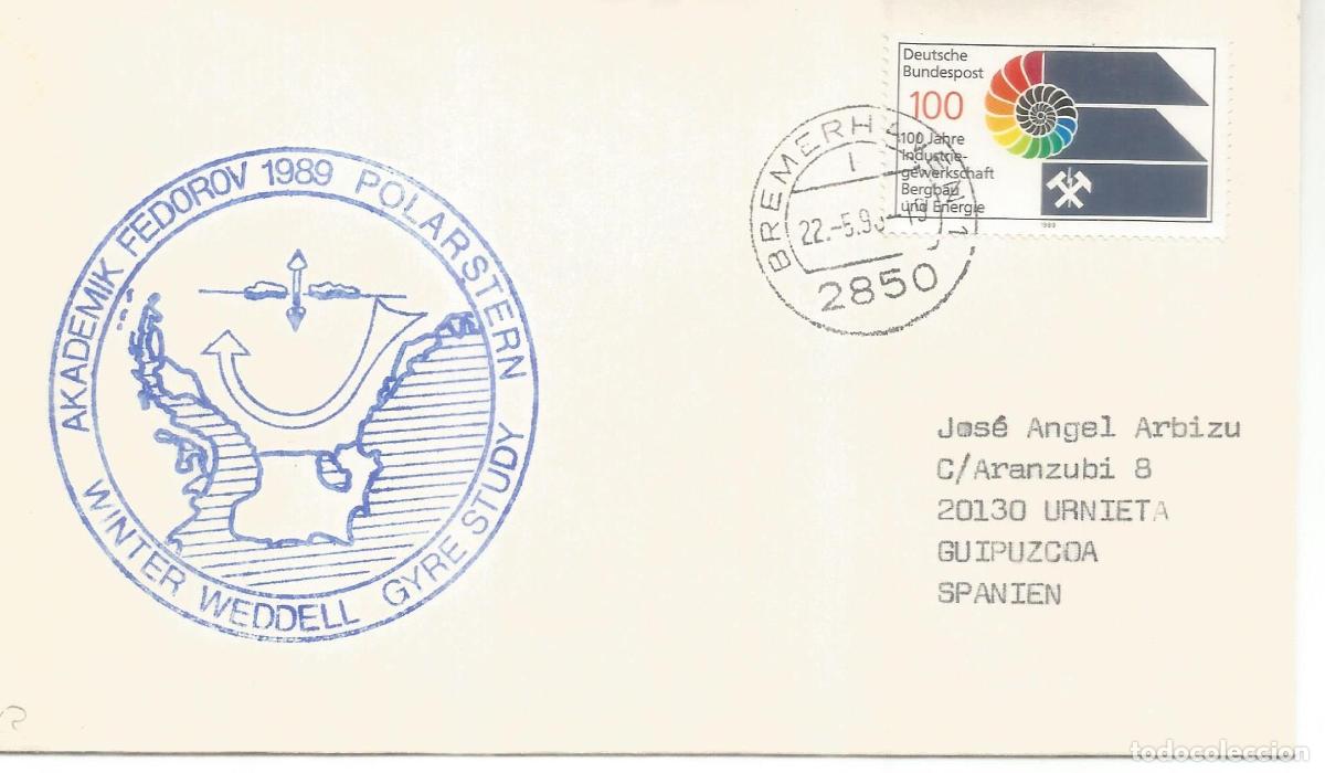 Sellos: ANTARTIDA ANTARCTIC ALEMANIA BUQUE AKADEMIK FEDOROV POLARSTERN 1990