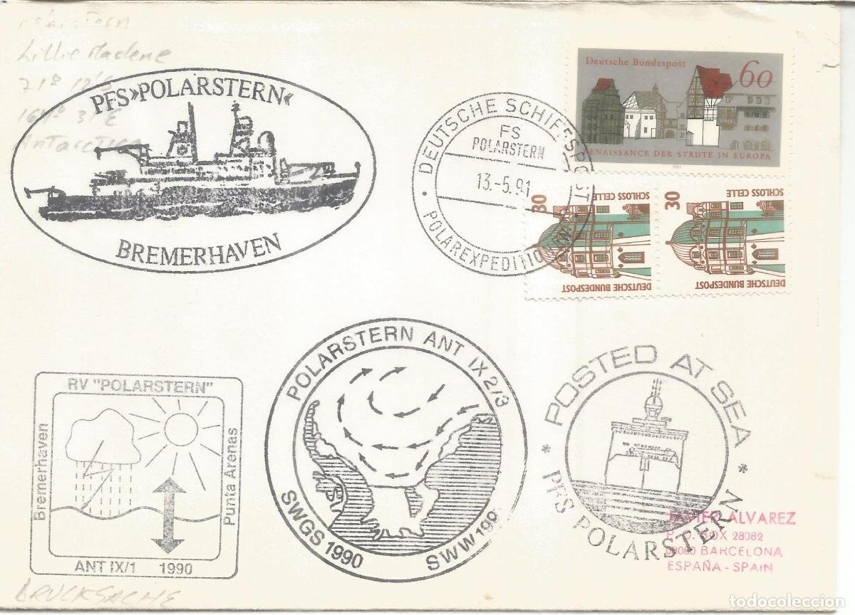 Sellos: ANTARTIDA ANTARCTIC ALEMANIA BUQUE POLARSTERN 1991 ECOLOGIA HIDROGRAFIA 1991