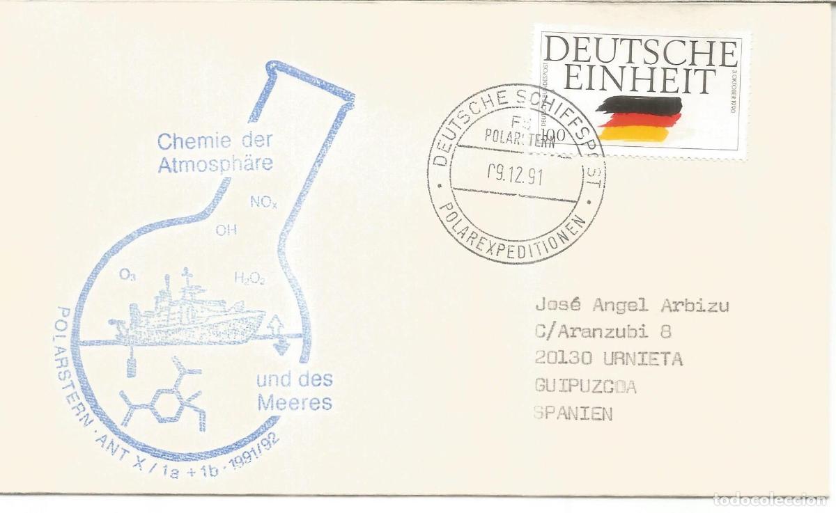 Sellos: ANTARTIDA ANTARCTIC ALEMANIA BUQUE FS POLARSTERN 1991 QUIMICA