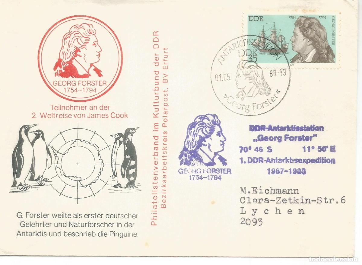 Sellos: ANTARTIDA ANTARCTIC ALEMANIA DDR GEORGE FOSTER 1988