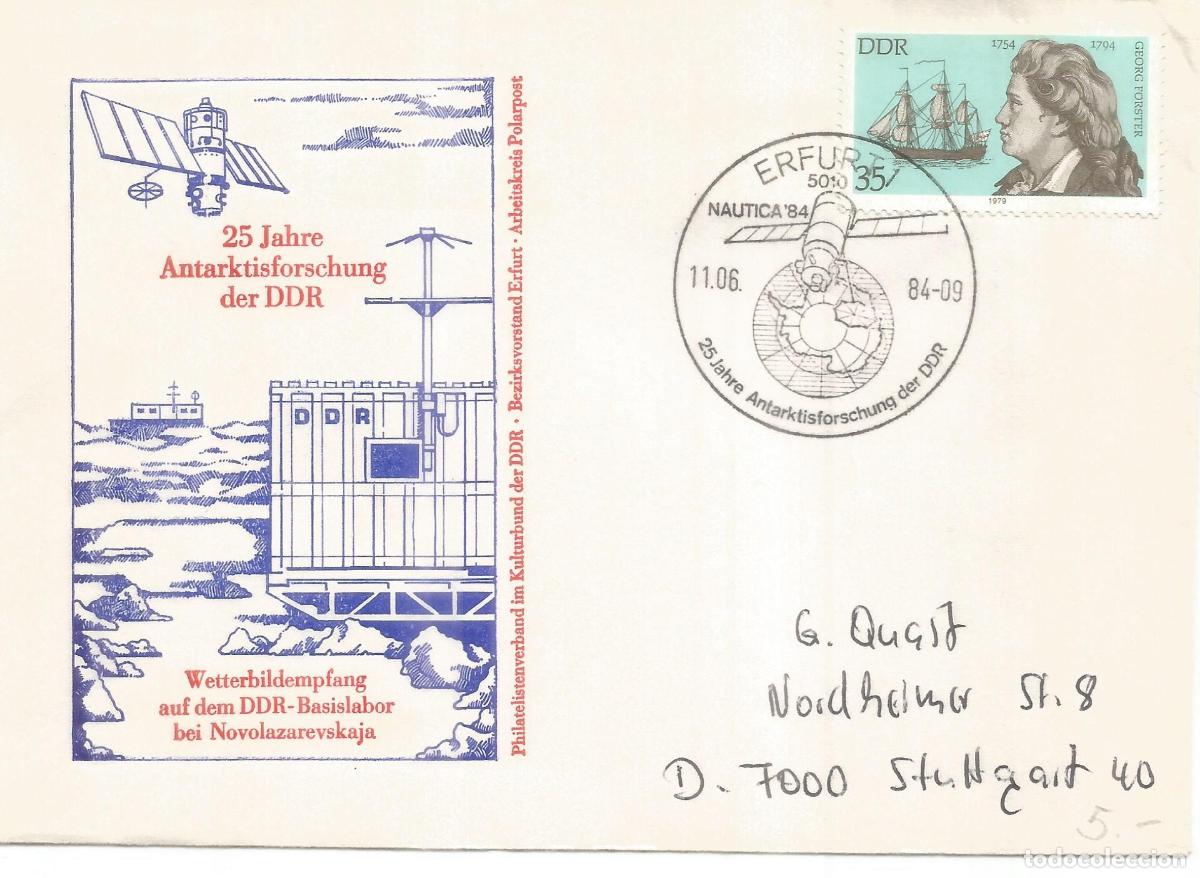 Sellos: ANTARTIDA ANTARCTIC ALEMANIA DDR ERFURT CIENCIA SATELITE