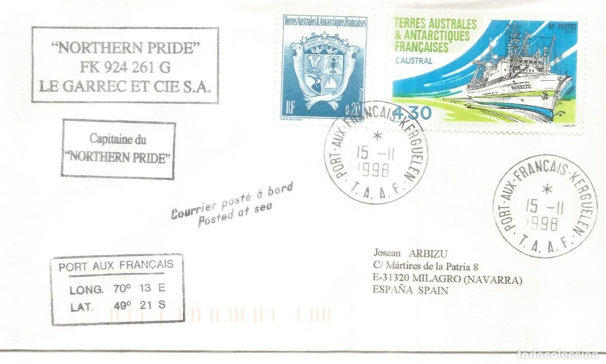 Sellos: ANTARTIDA ANTARCTIC TAAF 1998 PORT AUX FRAN&Ccedil;AIS BUQUE NORTHERN PRIDE SHIP