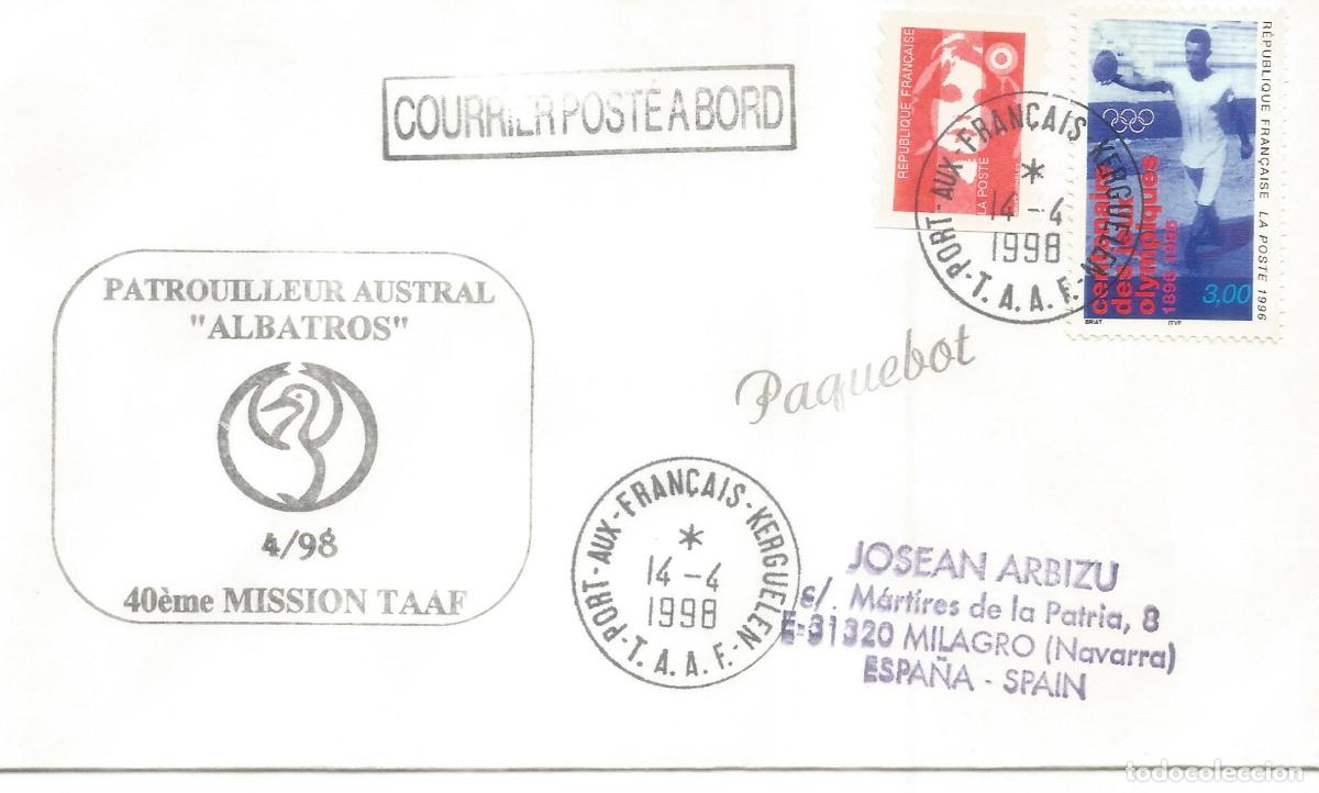 Sellos: ANTARTIDA ANTARCTIC TAAF 1998 PORT AUX FRAN&Ccedil;AIS BUQUE PATROUILLEUR AUSTRAL ALBATROS PAQUEBOT