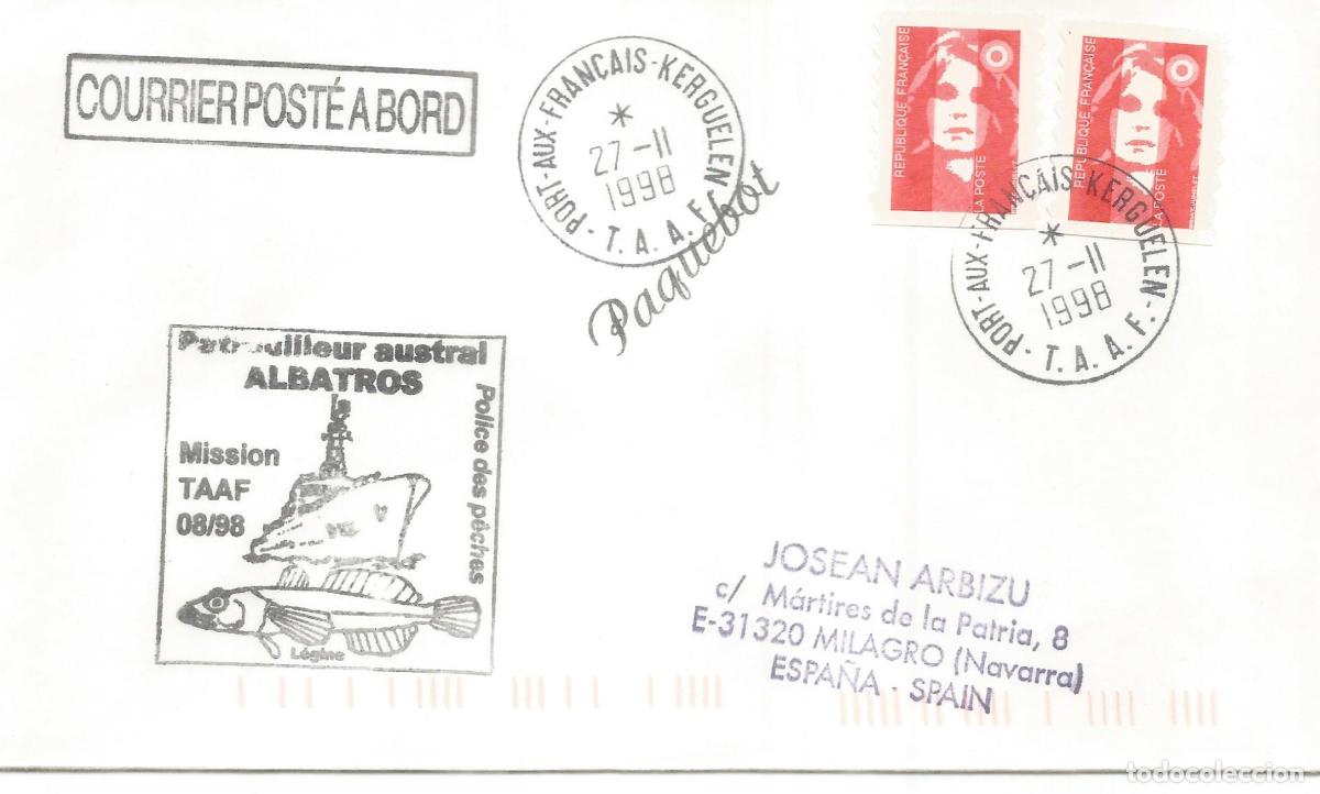 Sellos: ANTARTIDA ANTARCTIC TAAF 1998 PORT AUX FRAN&Ccedil;AIS BUQUE PATROUILLEUR AUSTRAL ALBATROS PAQUEBOT