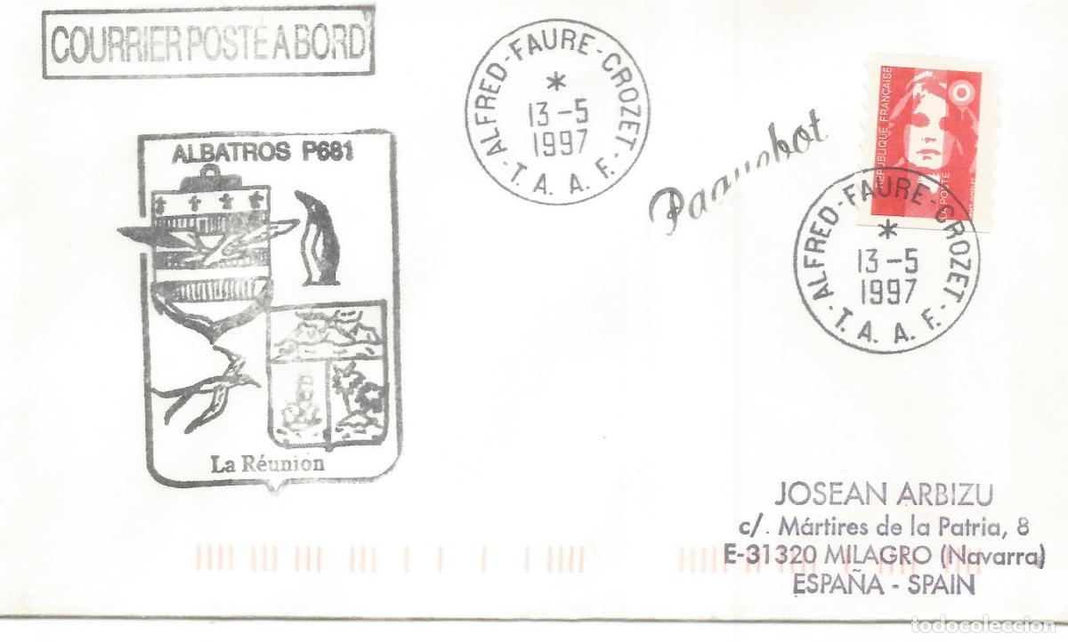 Sellos: ANTARTIDA ANTARCTIC TAAF 1997 ALFRED FAURE BUQUE PATROUILLEUR AUSTRAL ALBATROS PAQUEBOT