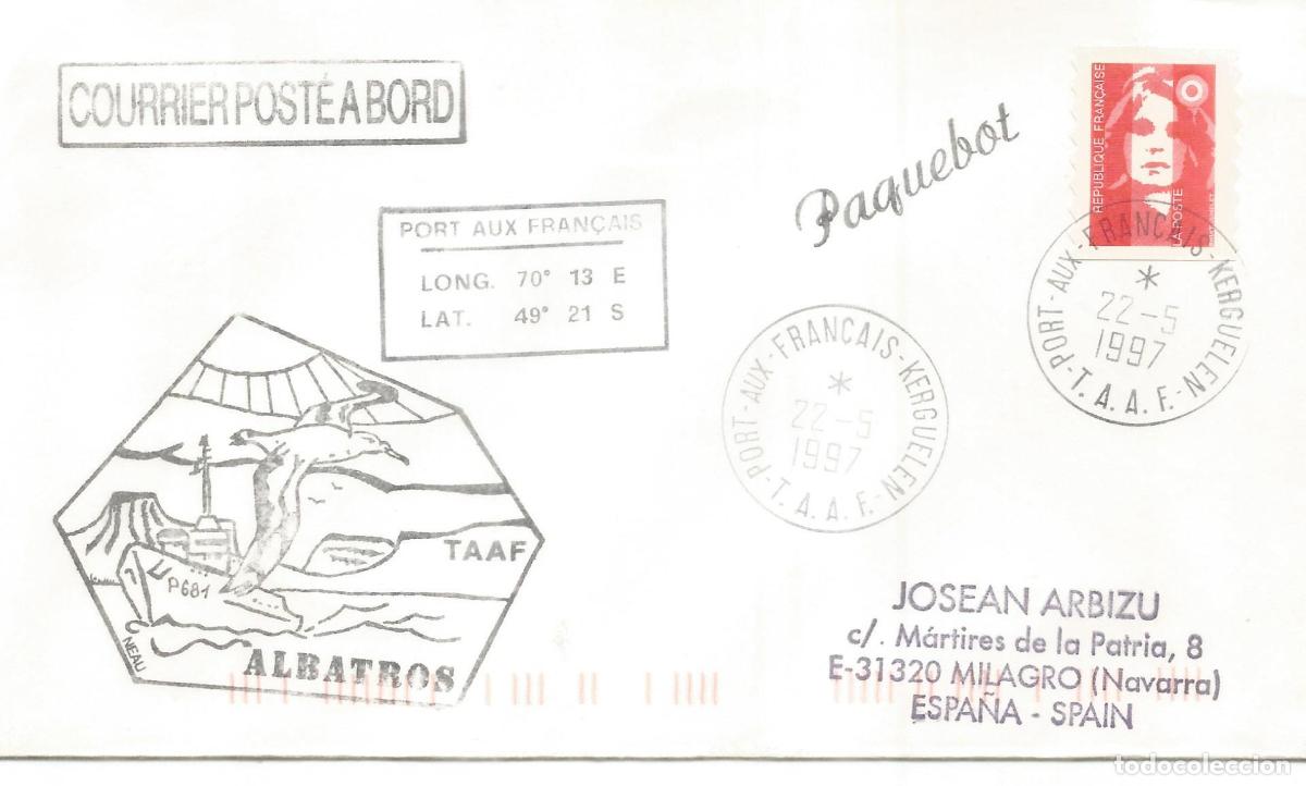 Sellos: ANTARTIDA ANTARCTIC TAAF 1997 PORT AUX FRAN&Ccedil;AIS BUQUE PATROUILLEUR AUSTRAL ALBATROS PAQUEBOT