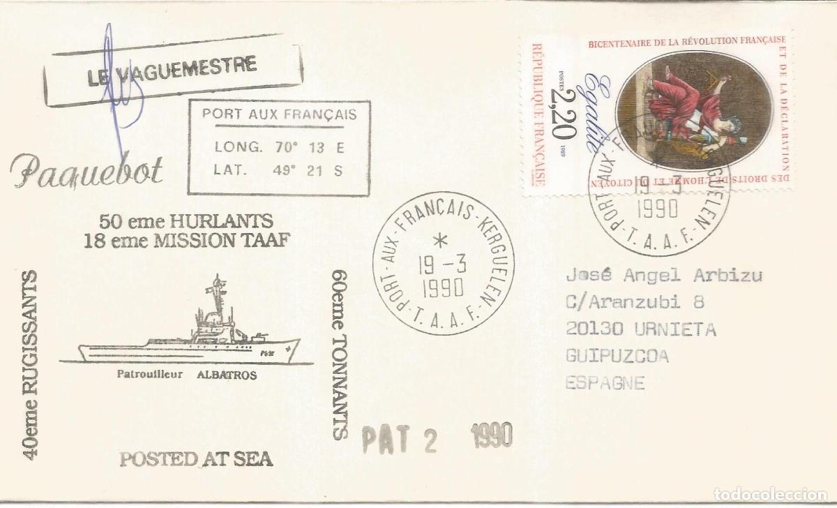 Sellos: ANTARTIDA ANTARCTIC TAAF 1990 PORT AUX FRAN&Ccedil;AIS BUQUE PATROUILLEUR AUSTRAL ALBATROS PAQUEBOT