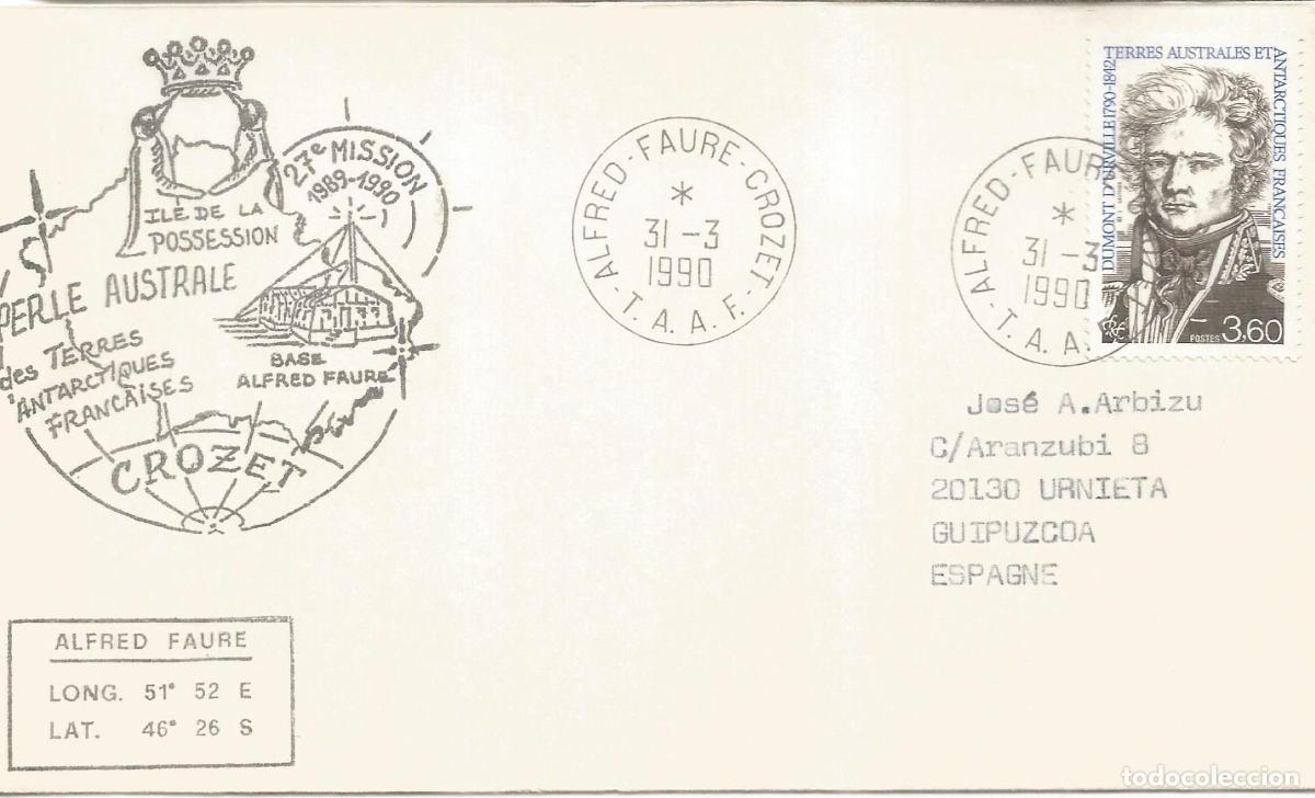 Sellos: ANTARTIDA ANTARCTIC TAAF 1990 BASE ALFRED FAURE
